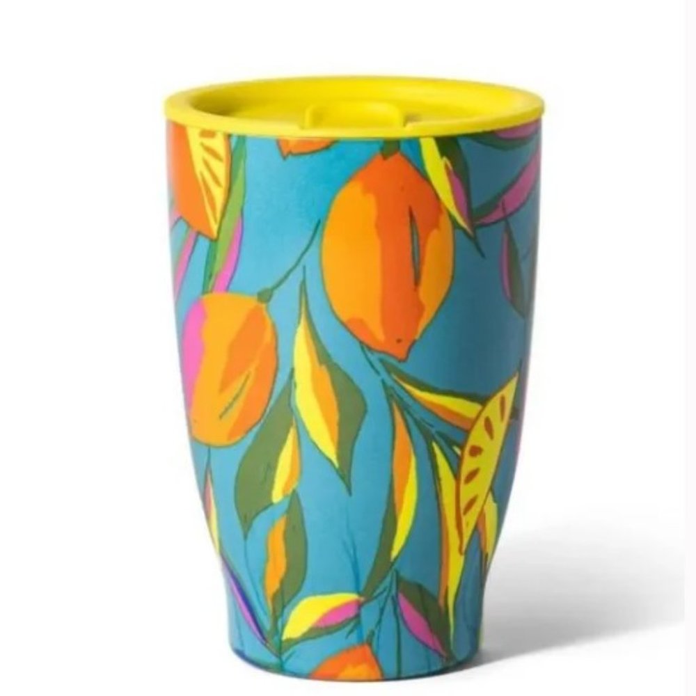 NWT 12 Oz Aqua Citrus Stainless Steel Wine Tumbler -- Tabitha Brown for Target